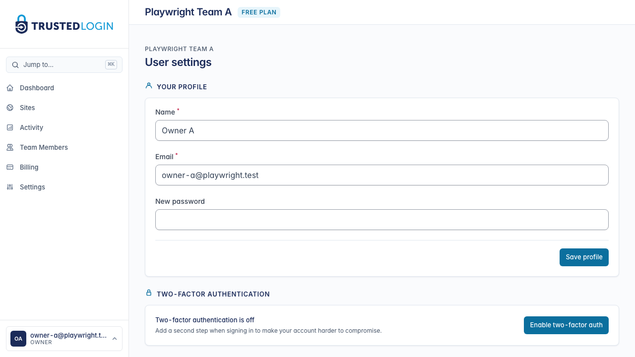 Open your user settings