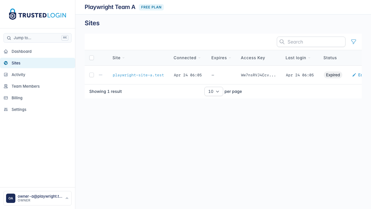 Find the site you want to log into