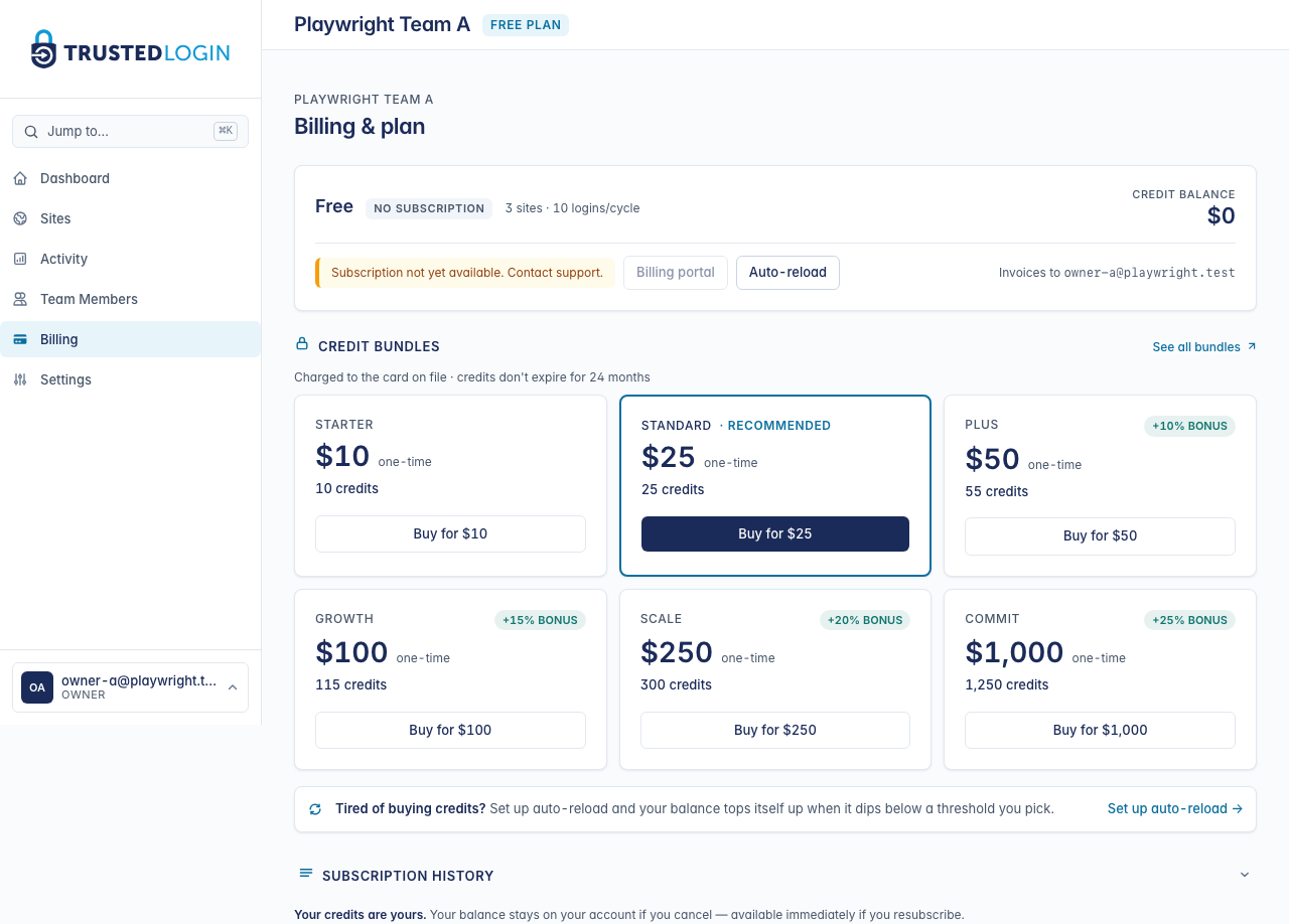 Click Manage subscription