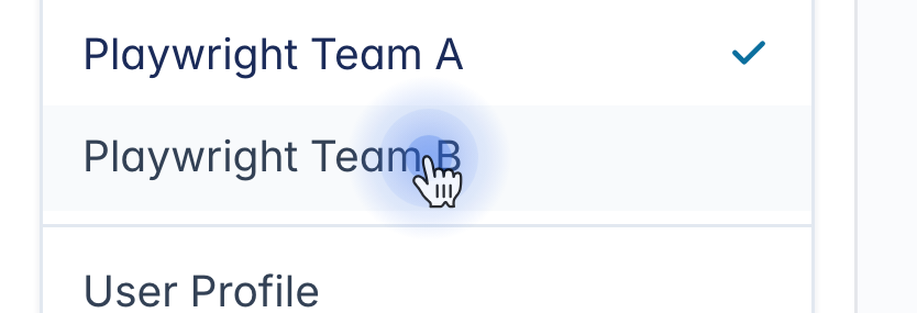 Click the team you want