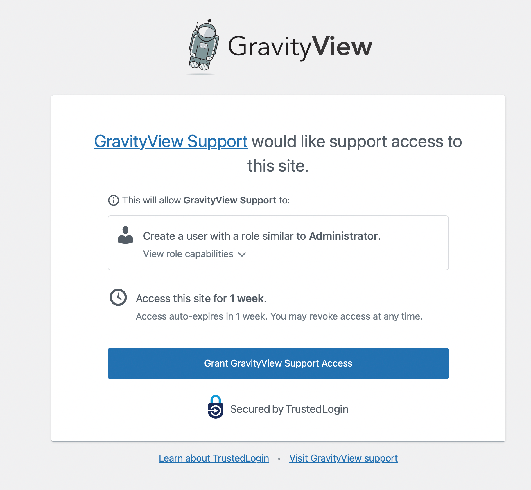 Grant Access form